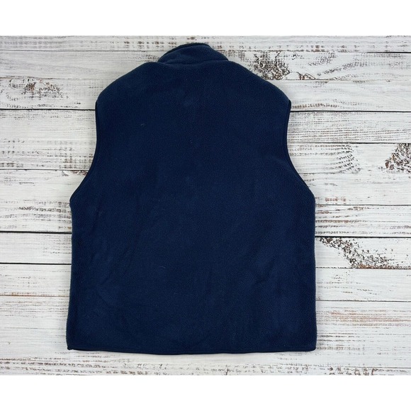 Patagonia Synchilla Mens Blue Full‎ Zip Pockets Fleece Vest Large Company Logo - Picture 3 of 3